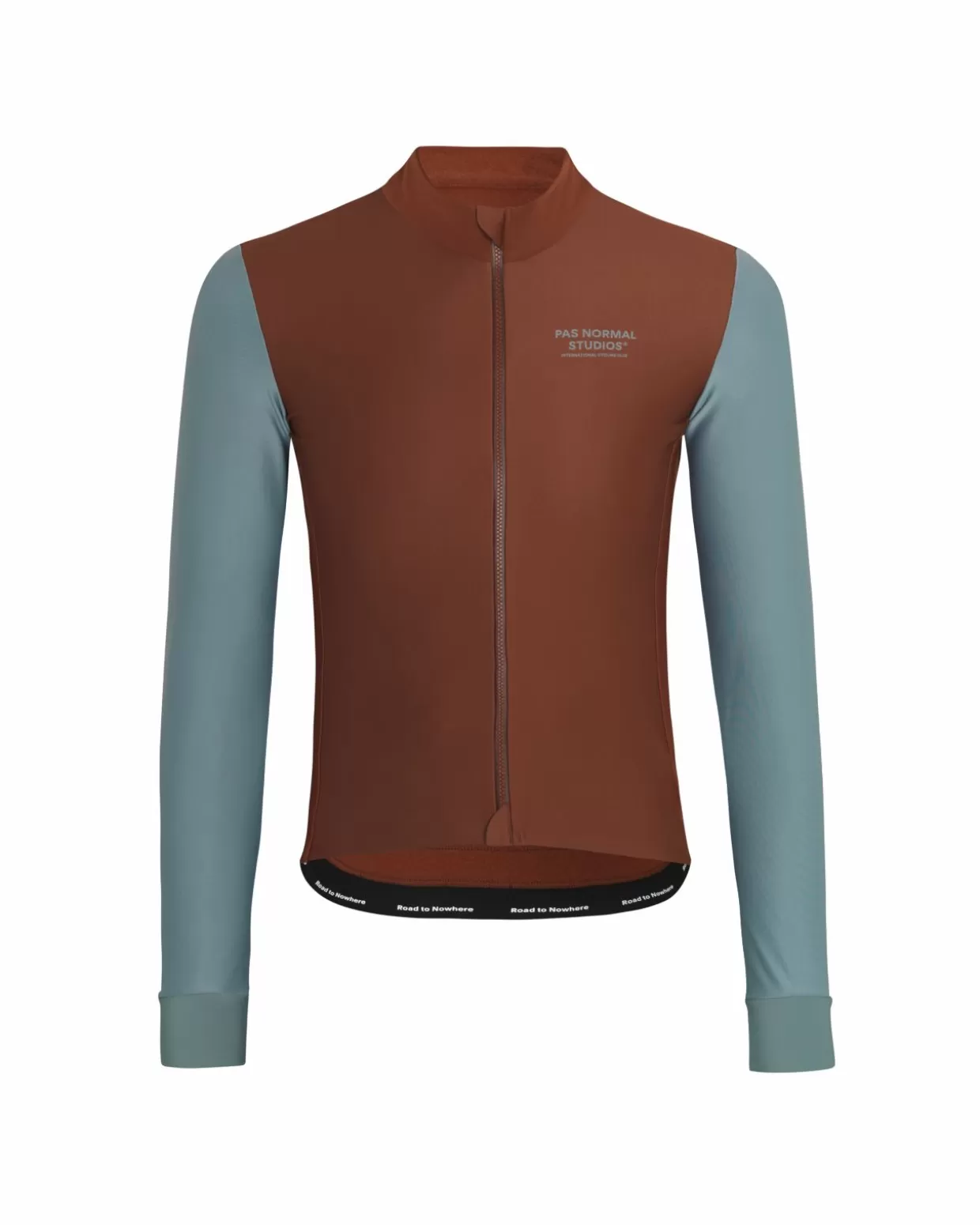 Jerseys^Pas Normal Studios Men's Mechanism Thermal Long Sleeve Jersey — Mahogany / Dusty Teal