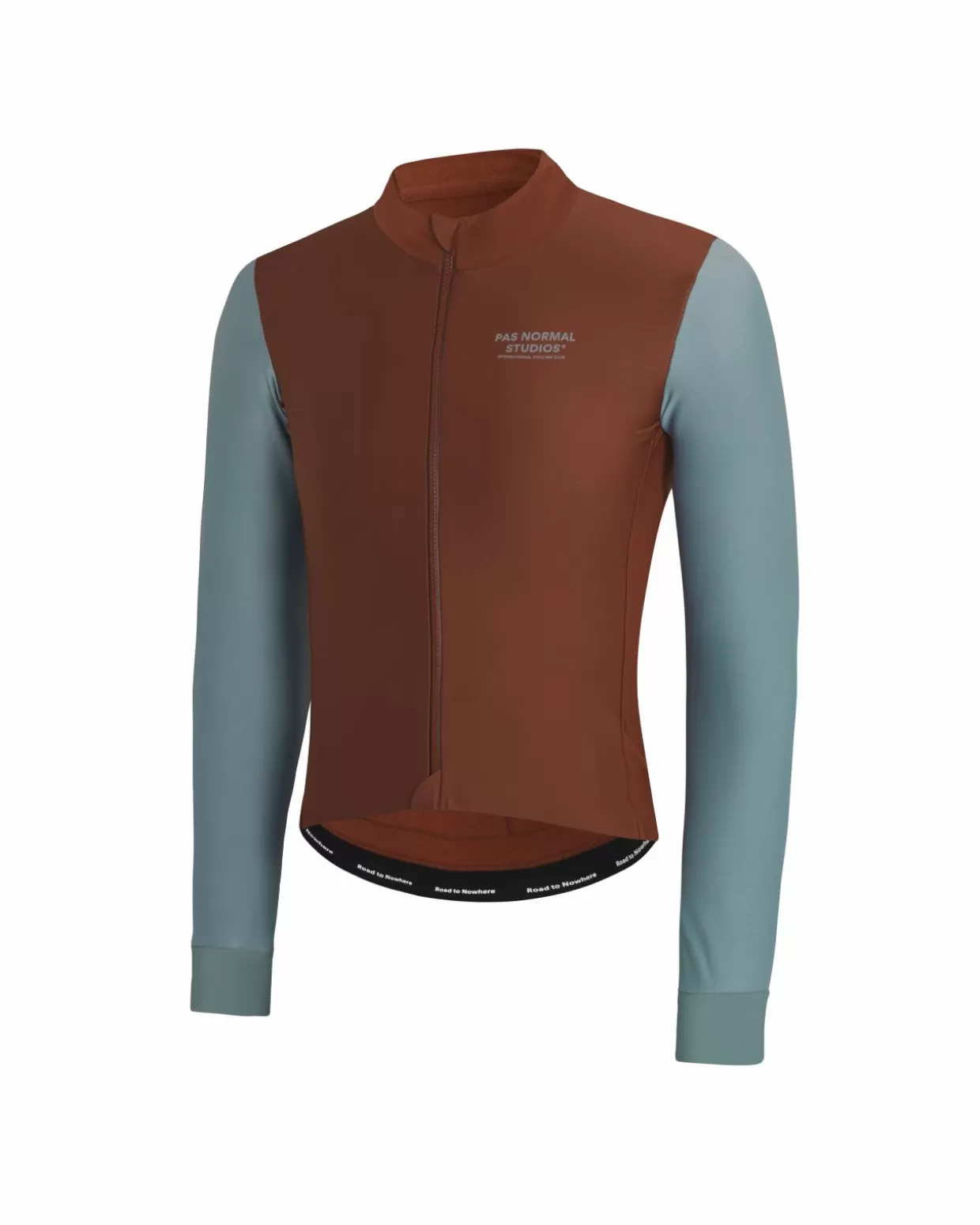 Jerseys^Pas Normal Studios Men's Mechanism Thermal Long Sleeve Jersey — Mahogany / Dusty Teal