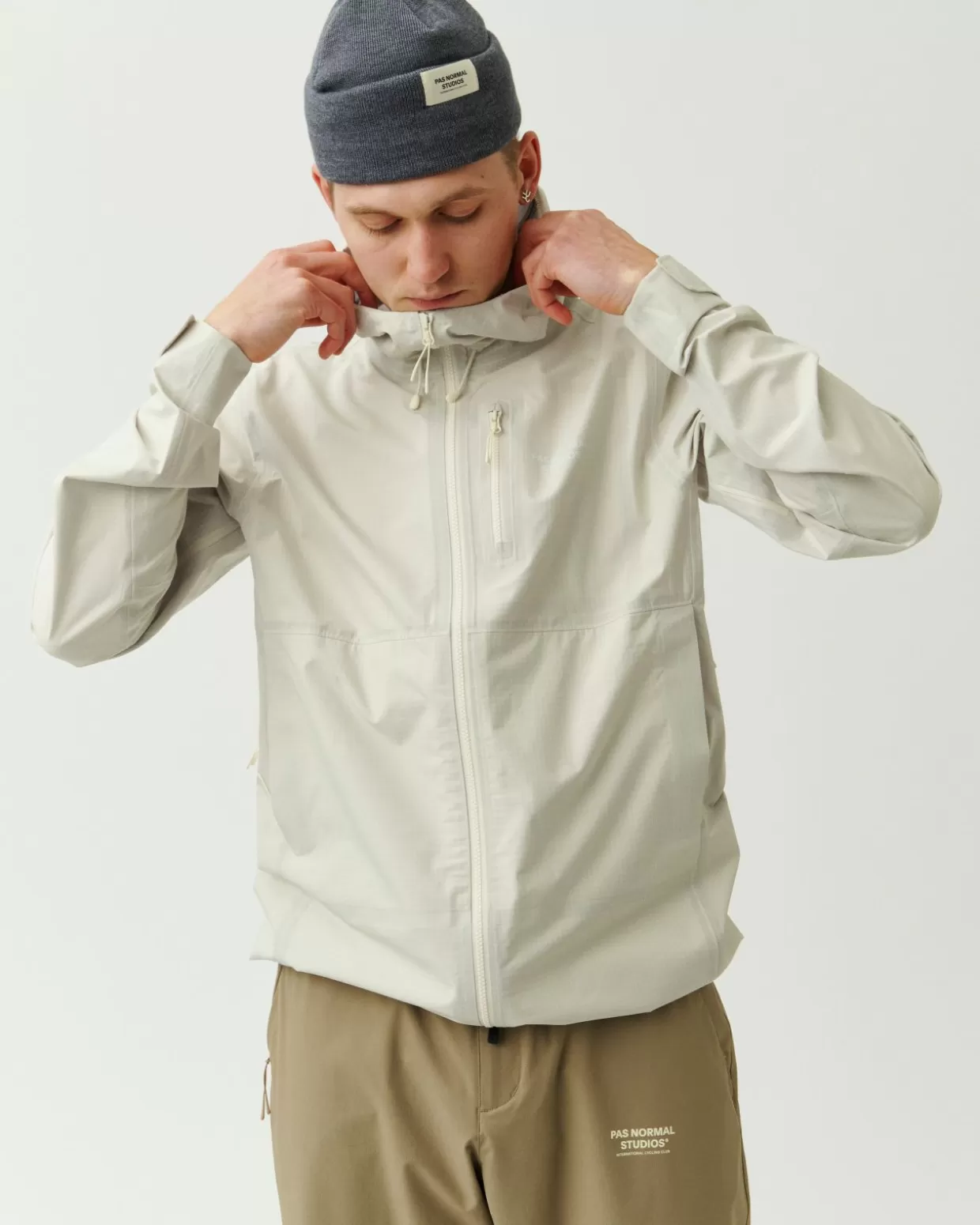 Casual^Pas Normal Studios Men's Off-Race Shell Jacket — Off White