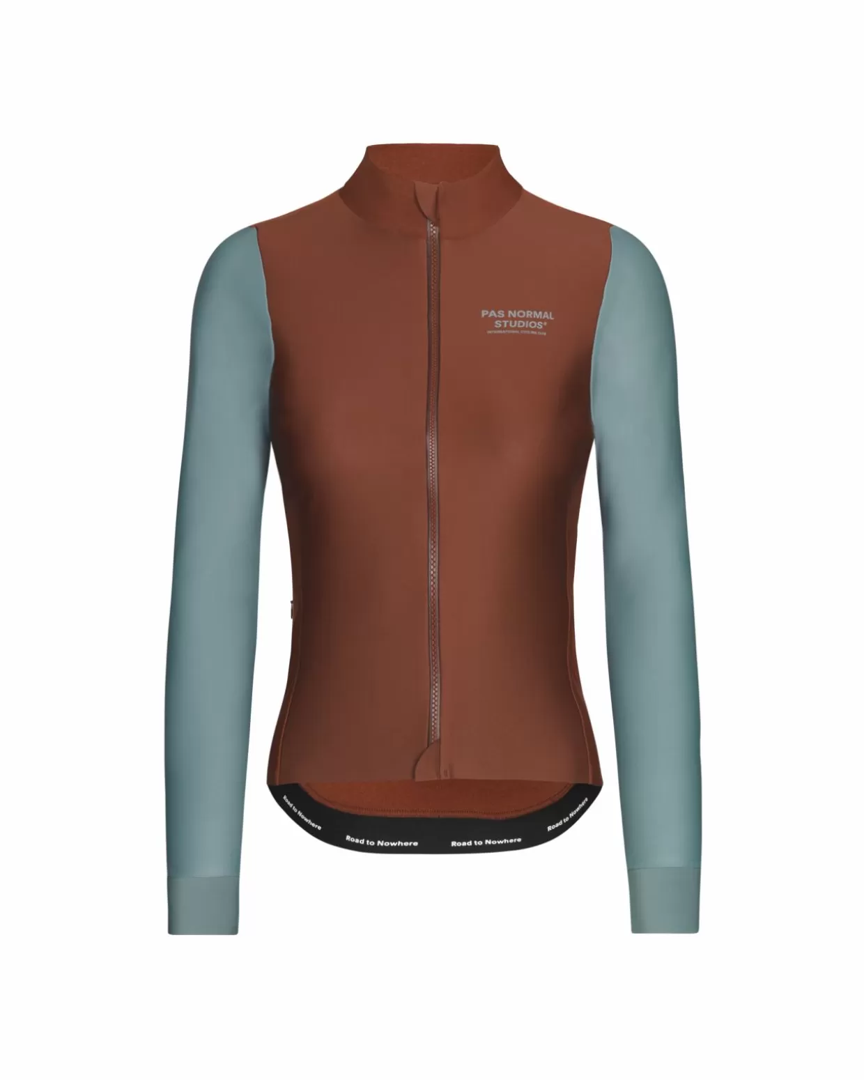 Jerseys^Pas Normal Studios Women's Mechanism Thermal Long Sleeve Jersey — Mahogany / Dusty Teal