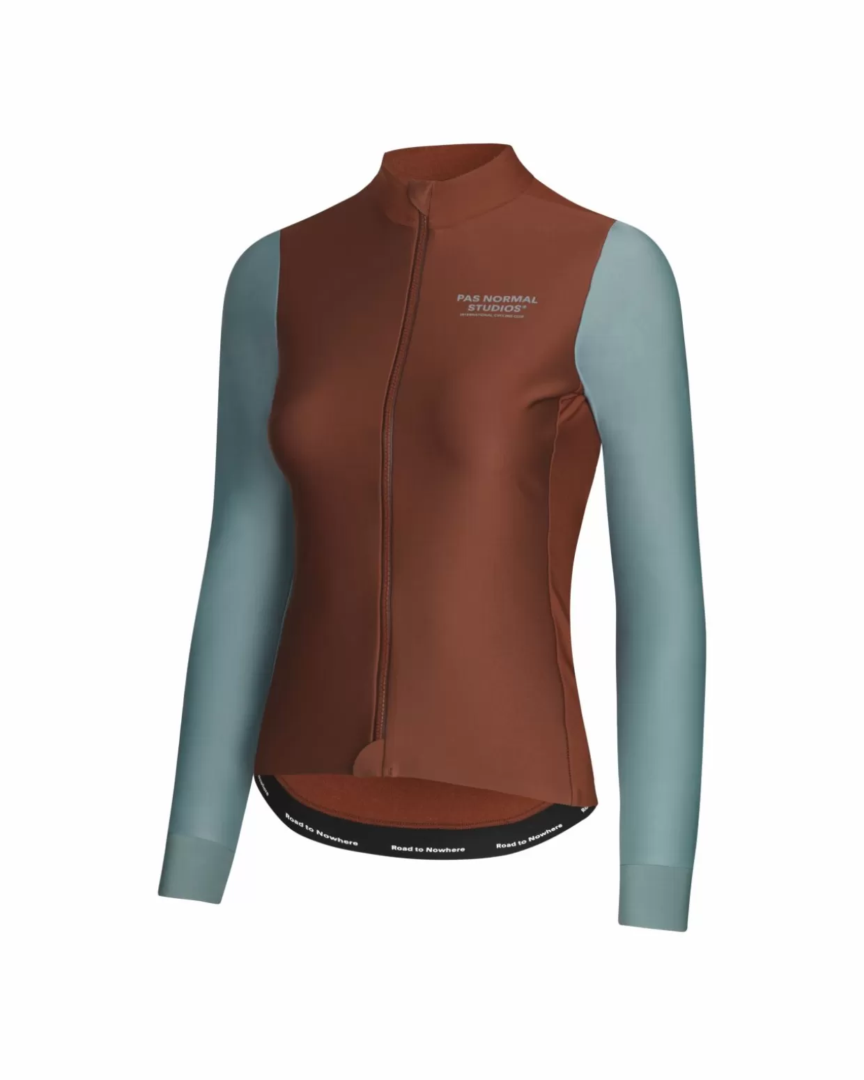 Jerseys^Pas Normal Studios Women's Mechanism Thermal Long Sleeve Jersey — Mahogany / Dusty Teal