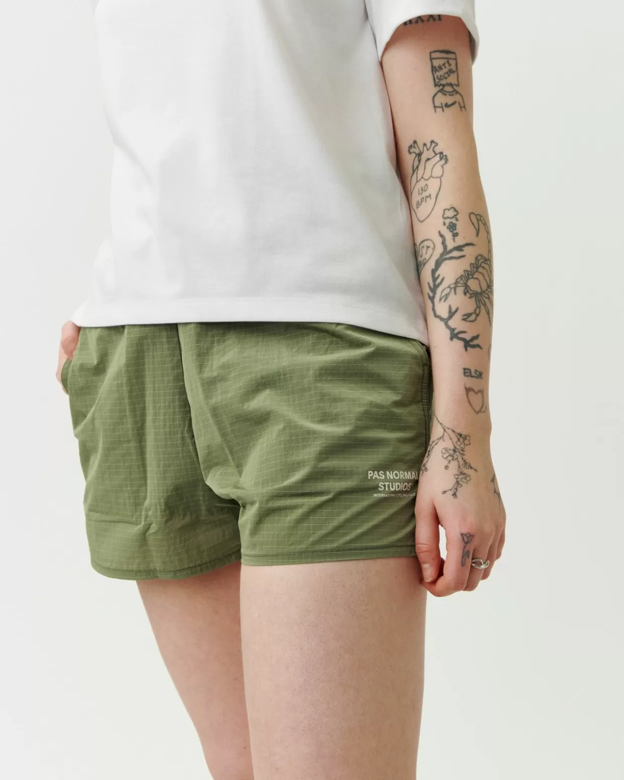 Casual^Pas Normal Studios Women's Off-Race Ripstop Shorts — Army Green