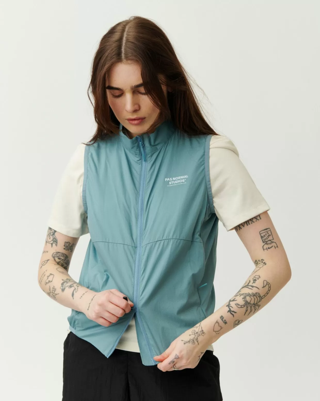 Casual^Pas Normal Studios Women's Off-Race Stow Away Vest — Dusty Blue